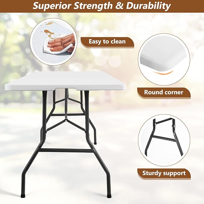 FDW Folding Half Portable Foldable Table - Image 5