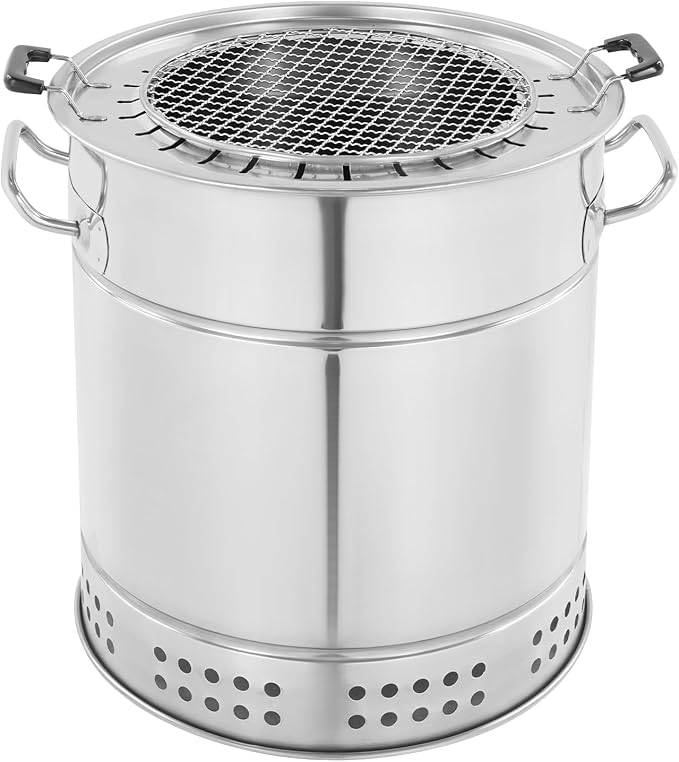 Barbecue Charcoal Barrel Grill, 28 Skewers Portable Stainless Charcoal BBQ - Image 5
