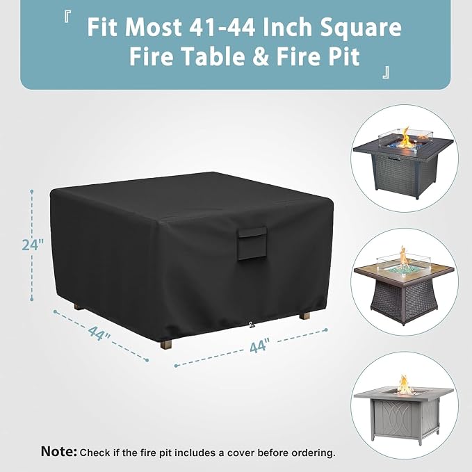 SHINESTAR Square Fire Pit Cover, Fits - Image 2