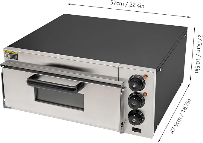 20L Commercial Electric Pizza Oven Countertop Pizza Oven, Single Deck Layer - Image 3
