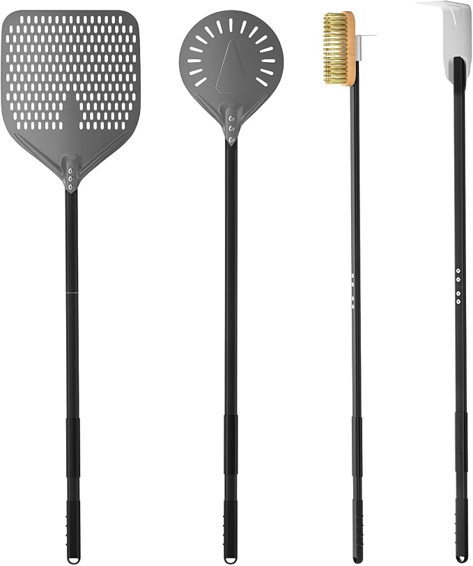 G.a HOMEFAVOR 4-Piece Pizza Oven Accessories, 12-Inch Perforated Pizza Peel by GaHOMEFAVOR