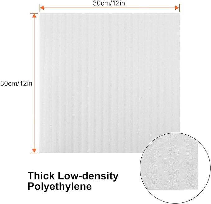 100-Count Cushion Foam Sheets 12 x 12 inch Foam Wrap Sheets Packing Cushioning - Image 2