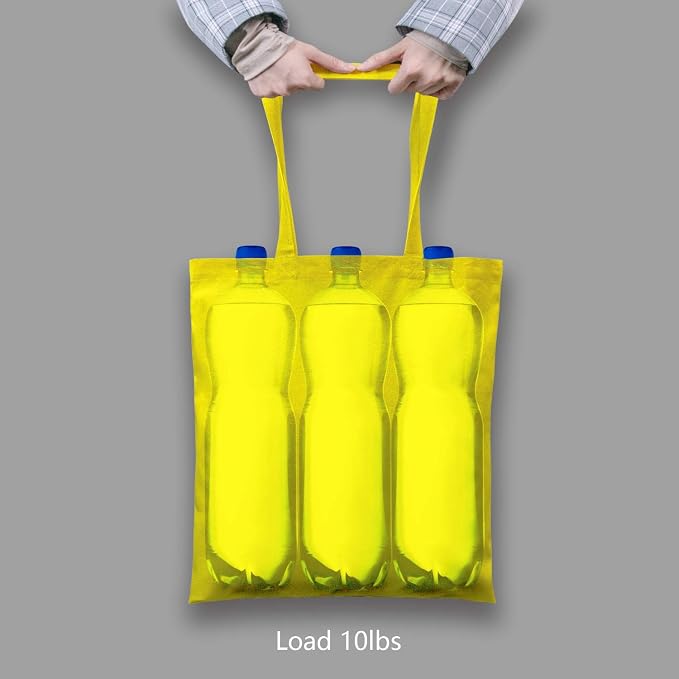 TOPDesign 24-Pack Economical 16"x15" Yellow Cotton Tote Bag, Lightweight Medium - Image 6
