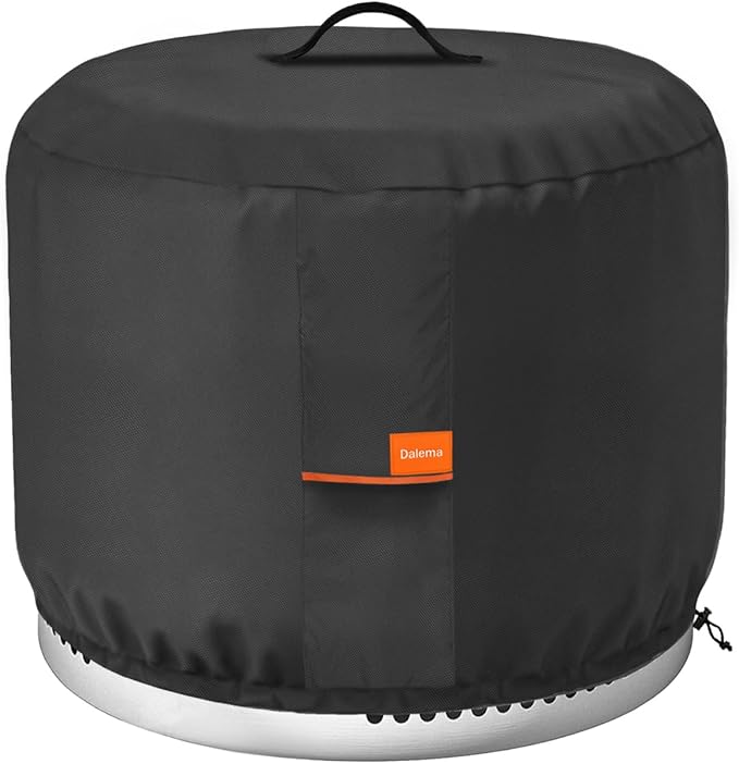 Round Fire Pit Cover, Outdoor 600D Heavy Duty Waterproof Tear-Resistant Yukon by Dalema