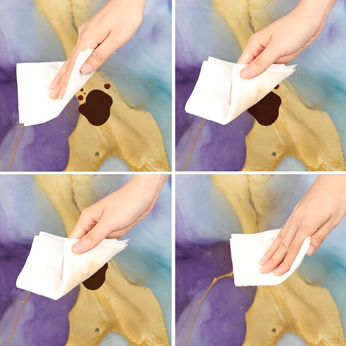 Marble Purple Gold Blue Round Table Cloth Cover, Elastic Edge Waterproof - Image 4