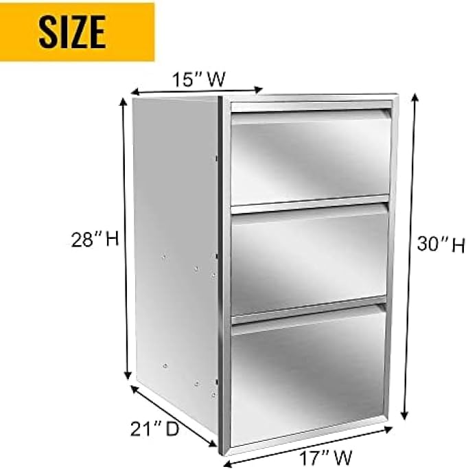 Outdoor Kitchen Drawers, Flush Mount Triple Access BBQ Drawers - Image 2