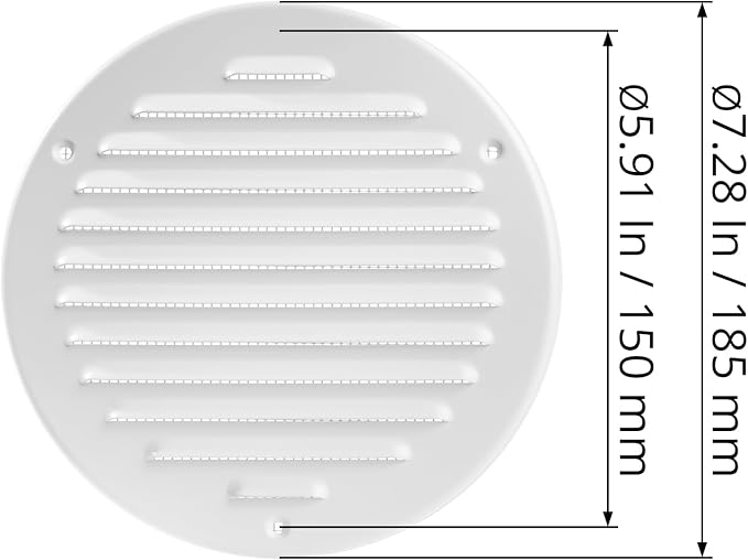 White Metal 6'' Inch Round Ventilation Grille - Image 2