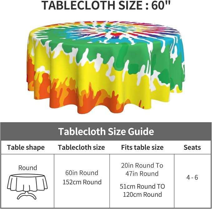Tie-dye Round Tablecloth - Image 5