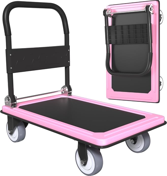 WUD Push Cart, Folding Mobile Platform Trolley, Thickened and Reinforced by WUD