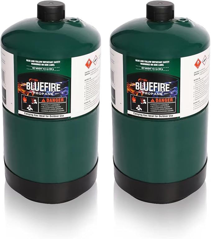 BLUEFIRE 16.4 oz 1Lb Propane tank Replacement Fuel Camping Gas Cylinder Pack of by Hotdevil