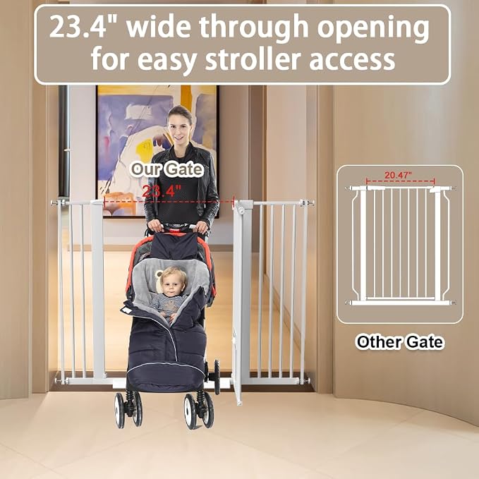 40.55" Tall 1.37" Ultra Narrow Spacing 30.12-34.06" Dogs Pets Baby Gate - Image 5