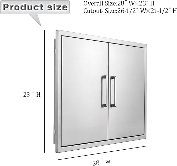 Outdoor Kitchen Door, Stainless Steel BBQ Double Doors, Available - Image 2