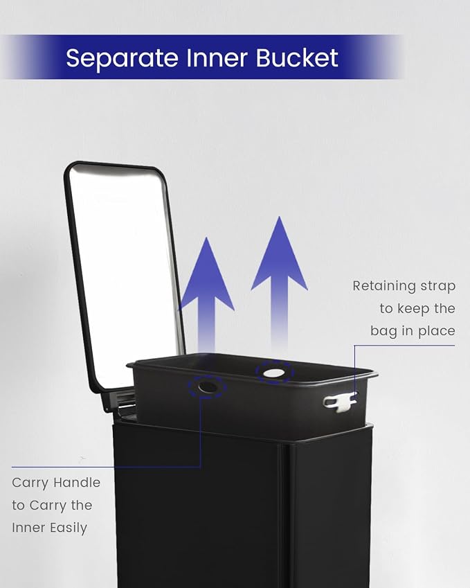 Kitchen Rubbish Bin, 45 Litre Waste Bin, Large Pedal Bin, Kitchen Rubbish Bin - Image 6