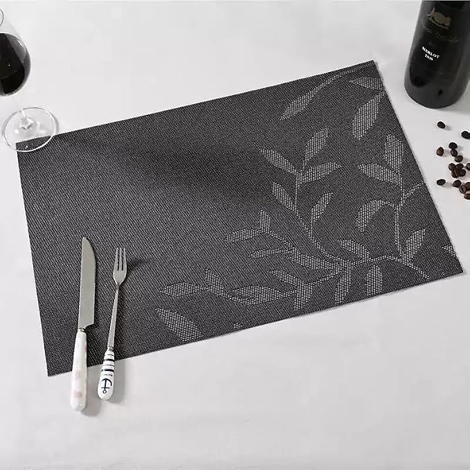 Leaf Placemats Set of 4, Non-Slip Heat-Resistant 18" x 12" Vinyl Washable - Image 4