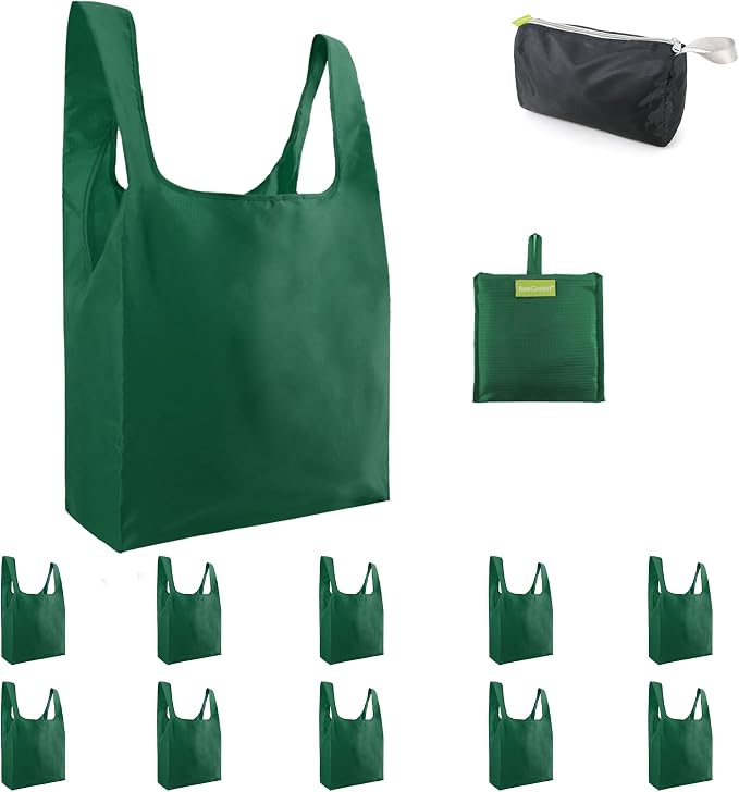 BeeGreen Christmas Green Reusable Grocery Bags by BeeGreen