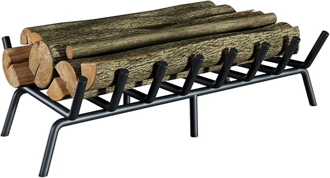 30-Inch Fireplace Grate, Heavy Duty 8-Bar Log Rack Holder Made of Solid Round by jkxoo
