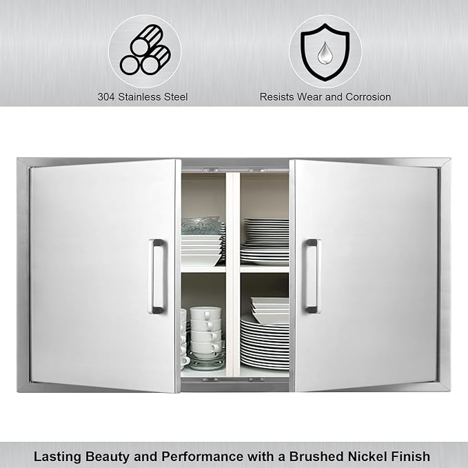 Outdoor Kitchen Door, Outdoor Kitchen Access Door, Stainless Steel BBQ Double - Image 5