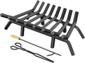 Fireplace Grate 30 Inch with 8 Support Legs, Solid Steel Heavy Duty Fireplace by Jusgym