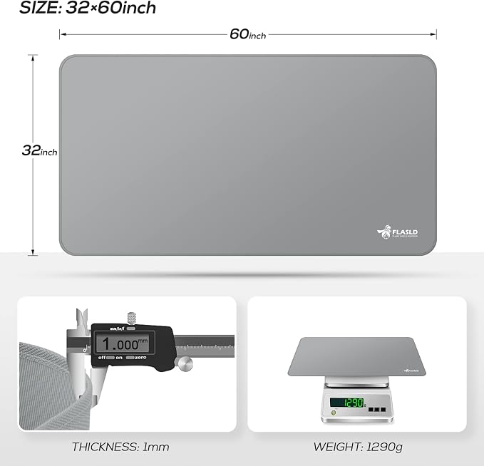 FLASLD Under Grill Mat, 32 X 60 inches Fireproof and Waterproof Pad - Image 3