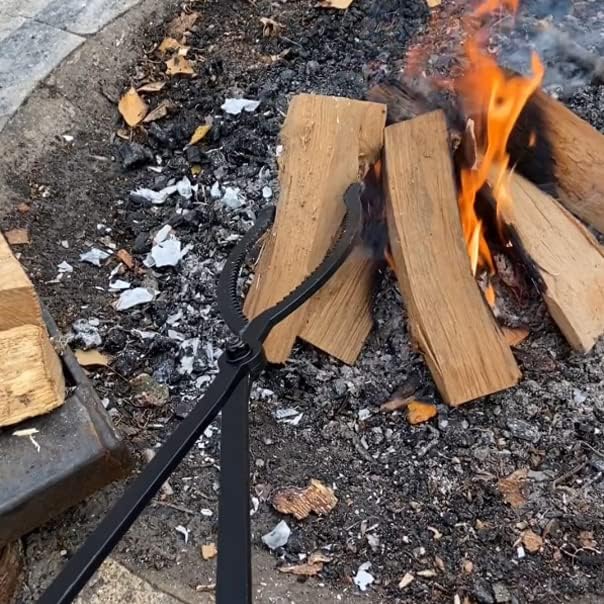 28" Firewood Tongs Log Grabber for Thick Logs Outdoor Indoor Camfire Firepit - Image 3