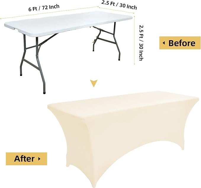 2-Pack 6ft Spandex Table Covers - Image 7