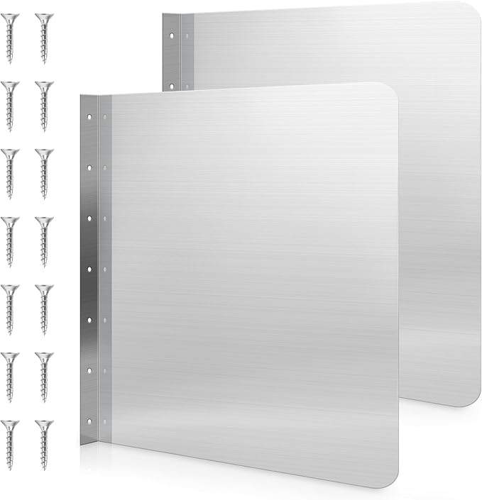 Therwen 2 Pcs Stainless Steel Side Splash Guard by Therwen
