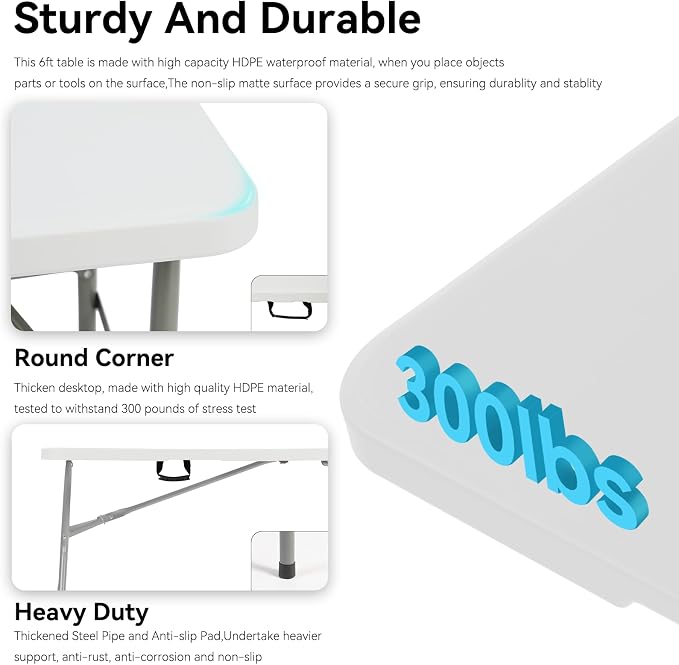 50 Pack of 6 Foot Foldable Table - Image 6