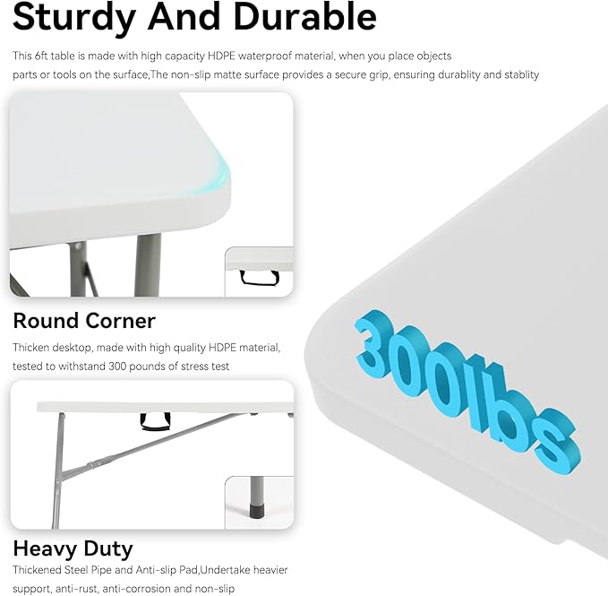 30 Pack of 6 Foot Foldable Table - Image 3