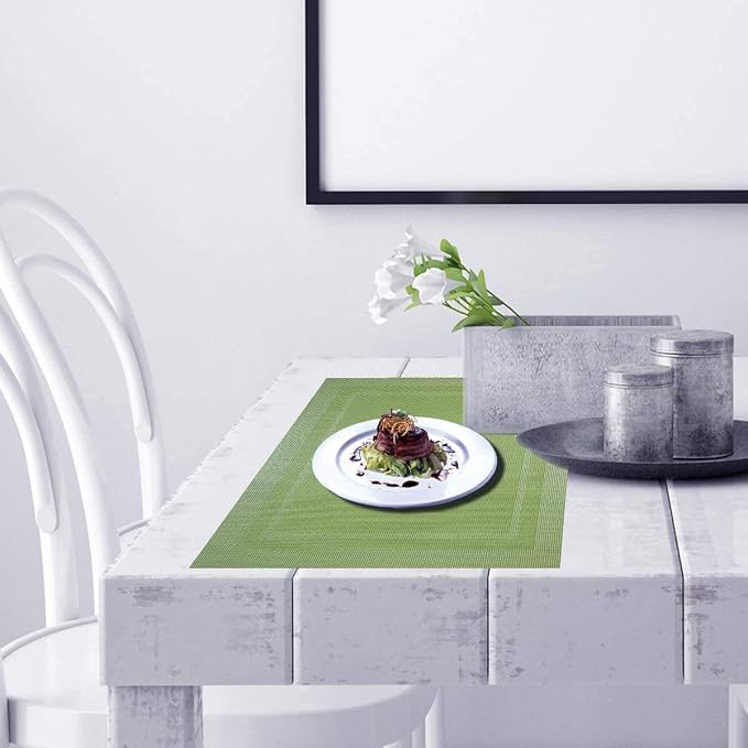 PIGCHCY Heat Insulation Non Slip Plastic Placemats, Washable Easy to Clean - Image 7