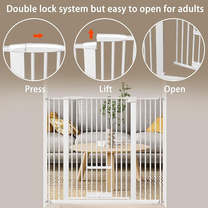 40.55" Tall 1.37" Ultra Narrow Spacing 30.12-45.87" Wide Dogs Pets Baby Gate - Image 6