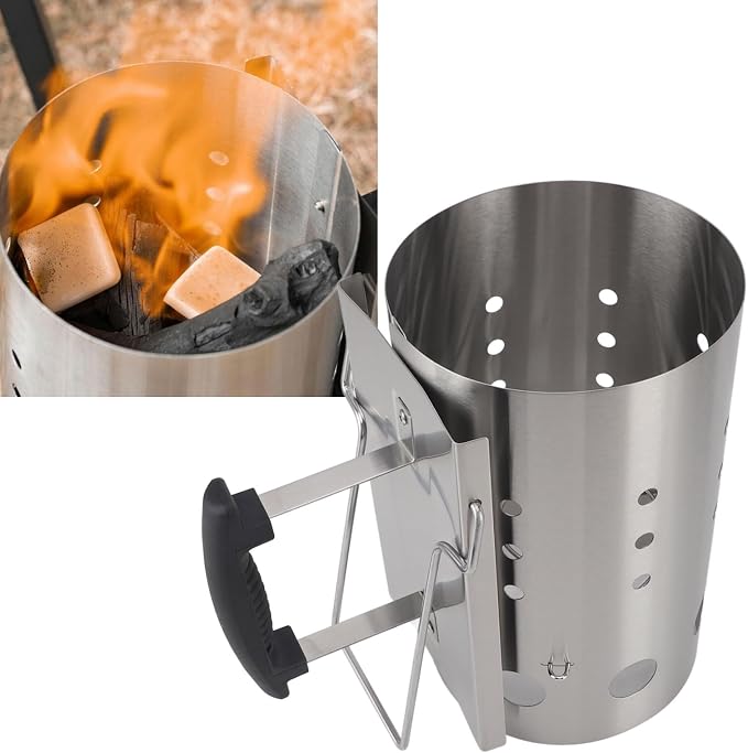 Efficient Charcoal Starter, Stainless Steel Portable Chimney Starter - Image 5