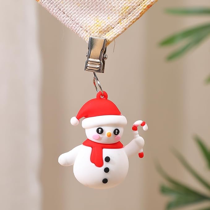 TwoFish Home Set of 4 Snowman Tablecloth Weights Clips Handicraft Snowman - Image 2