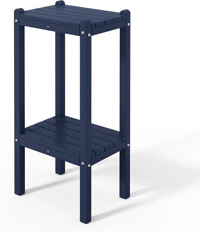 Costaelm Outdoor Side Table, 2-Tier Small Patio Coffee Tables by Costaelm