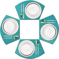 PIGCHCY Wedge Shaped Placemats for Dining Table Cross-Weave Washable Vinyl by PIGCHCY