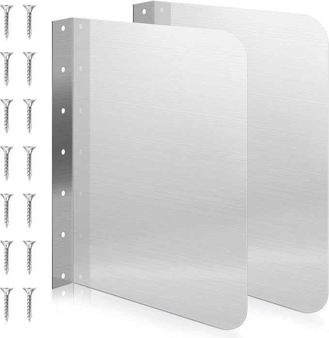 Therwen 2 Pcs Stainless Steel Side Splash Guard by Therwen