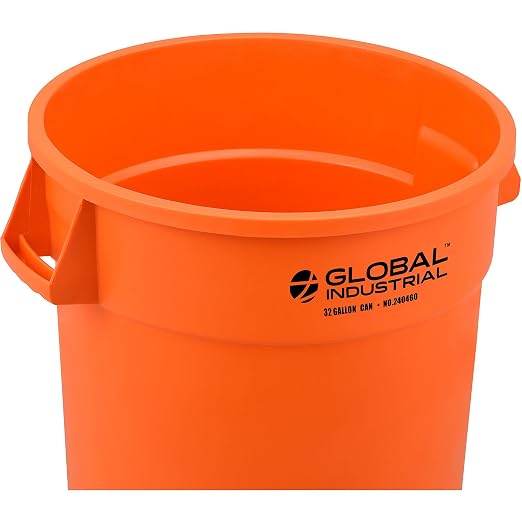 Global Industrial Commercial Round Trash Can, 32 Gallon Capacity, Plastic - Image 3