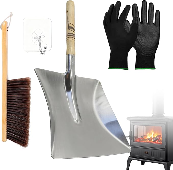 Fireplace Ash Shovel and Brush Set, by Unknown