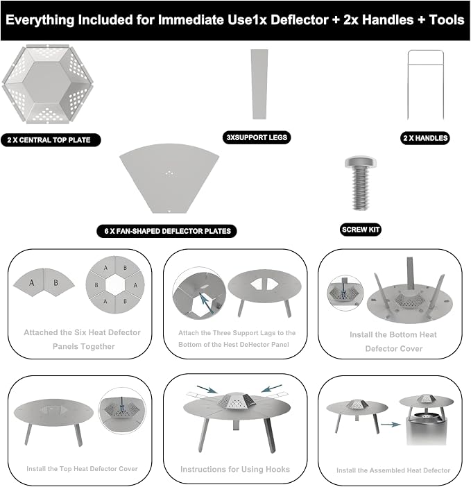 Heat Deflector for Solo Stove Bonfire 19.5", 304 Stainless Steel Heat Diffuser - Image 6