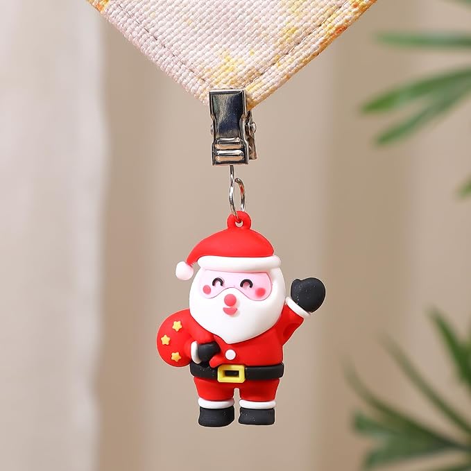 TwoFish Home Set of 4 Xmas Santa Claus Tablecloth Weight Clips Xmas Santa Claus - Image 2