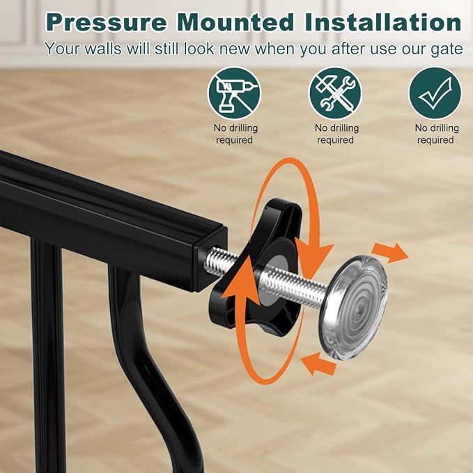 Fairy Baby 62.5"-71.6" Extra Wide Baby Gate Pressure Mount, Long Large Dog Gate - Image 4