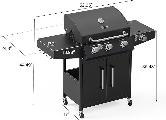 ROVSUN 3-Burner Propane Gas BBQ Grill - Image 6