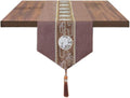 Embroidered Tassel Table Runner Chinese Style Landscape Painting Waterproof by BOAOYIGE