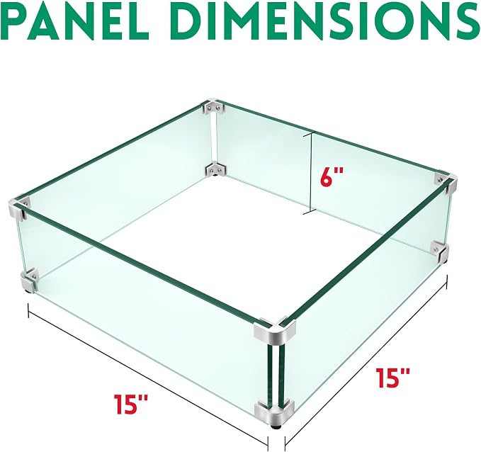 Fire Pit Wind Guard, Thick Glass and Easy Installation - Image 2