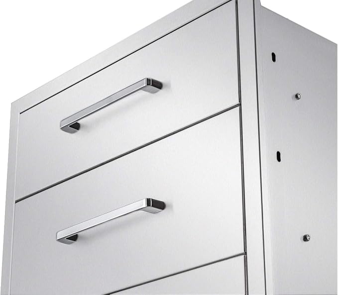 Outdoor Kitchen Drawers Stainless Steel 3-Drawer BBQ Drawer 16" W x 21" H x 23" - Image 7