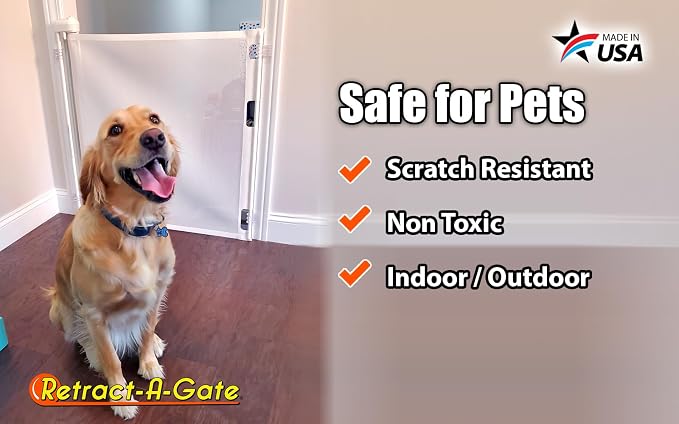 Retract-A-Gate 52" White: The Original and only Made in USA Retractable Baby - Image 2