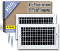 Fits 14x8 Duct Opening Steel Adjustable Air Supply Grille by Handua | Register by Handua