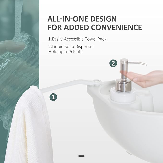 kleankin Portable Camping Sink, Handwashing Station Basin - Image 4