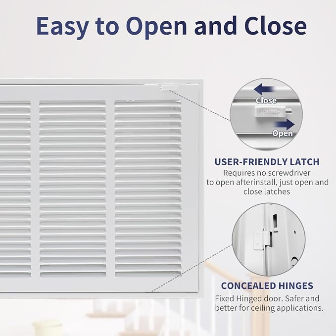 20"W x 12"H Steel Return Air Filter Grille - Image 4
