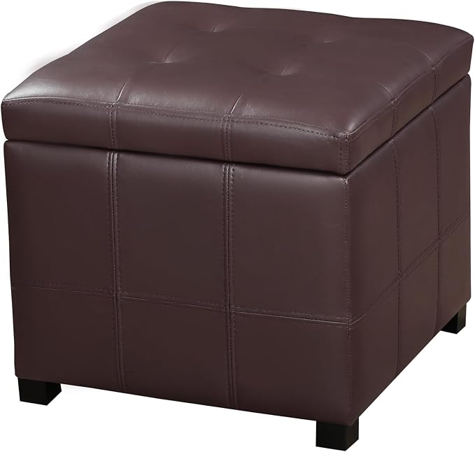 Homebeez Faux Leather Lift Top Storage Ottoman Bench by Homebeez