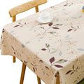 TruDelve Heavy Duty Vinyl Tablecloth Beige Plastic Table Cloth Waterproof by TruDelve